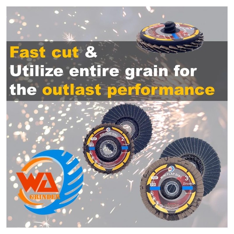 WA 10PACK - 3" Mini VSM Zirconia 80# Flap Discs