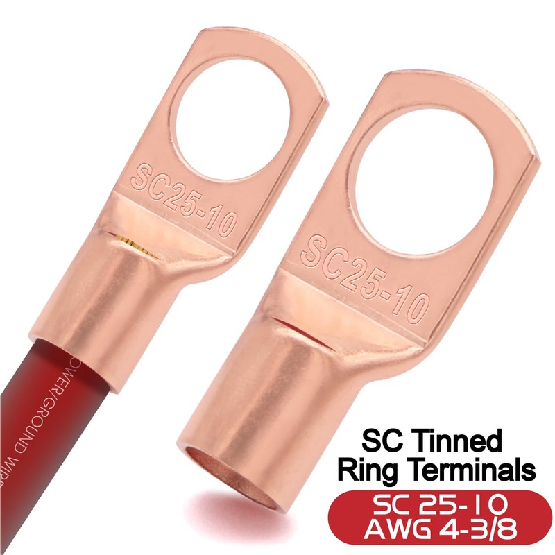 4 Gauge Wire (25ft Each- Black/Red) Copper Clad Aluminum CCA,20pcs