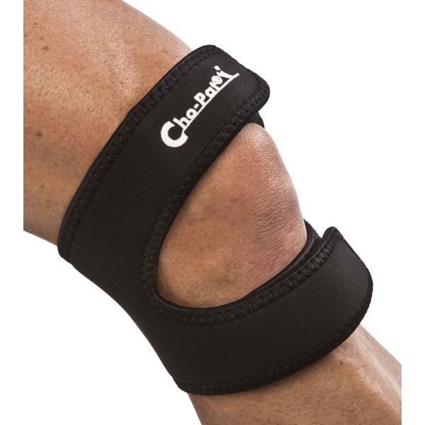 Cho-Pat Dual Action Knee Strap, Provides Full Mobility and Pain Relief for Arthritic, Weakened Knees, Tendonitis, Osgood Schlatter’s, Meniscus Tears, and Chondromalacia, Black, Large