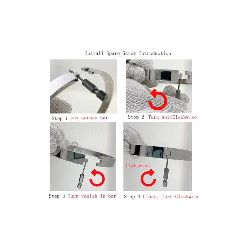 ACECHANNEL Stainless steel lockable collar torque necklace with removable O