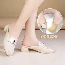 TJHDSF Women's Toe Socks, 6 Pairs of Invisible Half Socks, Breathable Ballerina Socks, No Show Half Socks, Cotton Ankle Socks, Cotton Toe Topper Liner for High Heels, black 3, L