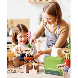 Homenote Bamboo Plant Labels 60Pcs Plant Tags for Seedlings T-Type Tags for Plants Outdoor Garden Markers Vegetable Seedling（2.36 * 4“