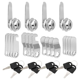 Domiella 4-Pack Cabinet Locks with Keys, 5/8'' Cam Locks Keyed Alike Fits on 3/8'' Max Door Thickness, Secure Cylinder Locks Set Replacement for File Mailbox Tool Box RV Cabinet Drawer