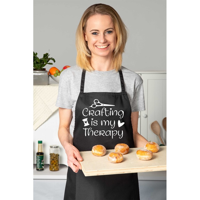 Print4U Crafting Is My Therapy Funny Crafting Knitting Apron Novelty