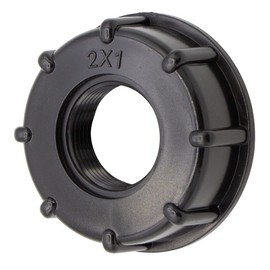 VARIOSAN IBC Adapter Cap 14504, S60 x 6, 1 Inch Internal Thread, Plastic, Black