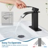 Airuida Matte Black Waterfall Bathroom Faucet, Single Handle Single Hole