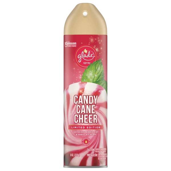 Glade Air Freshener Spray - Candy Cane Cheer - Holiday Collection 2020 - Net Wt. 8 OZ (227 g) Per Can - One (1) Can
