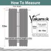 Yakamok Thermal Insulated Curtains Solid Grommet Top Window Curtains for