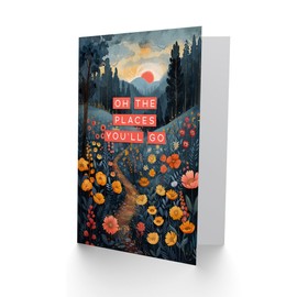 Artery8 Farewell Card Places You Will Go Flower Path Forest Sunrise For Her Gran Sister Niece Daughter Wife Woman Greeting Card