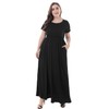 Nemidor Women Short Sleeve Loose Plain Casual Plus Size Long