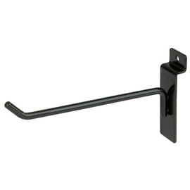 EZ-Mannequins Black Metal Slatwall Hooks - Sturdy Display Hooks for Slat Wall Panels - Pack of 12 (6 Each 4" and 6") - Medium to Heavy Duty - 0.24" Diameter & 30 Degree Tip for Easy Handling