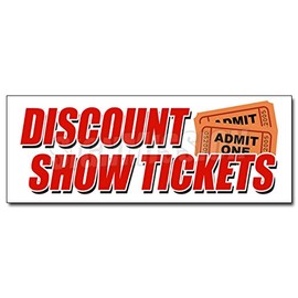 12" Discount Show Tickets Decal Sticker Concert Play Comedy Music Save Sale