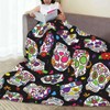 BLUBLU Day of The Dead Sugar Skull Flannel Fleece Bed