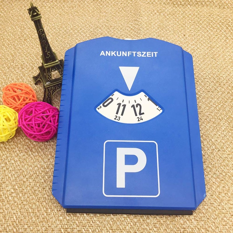 BWESOO Blue Digital Parking Timer Parking Disc with Ice Scraper