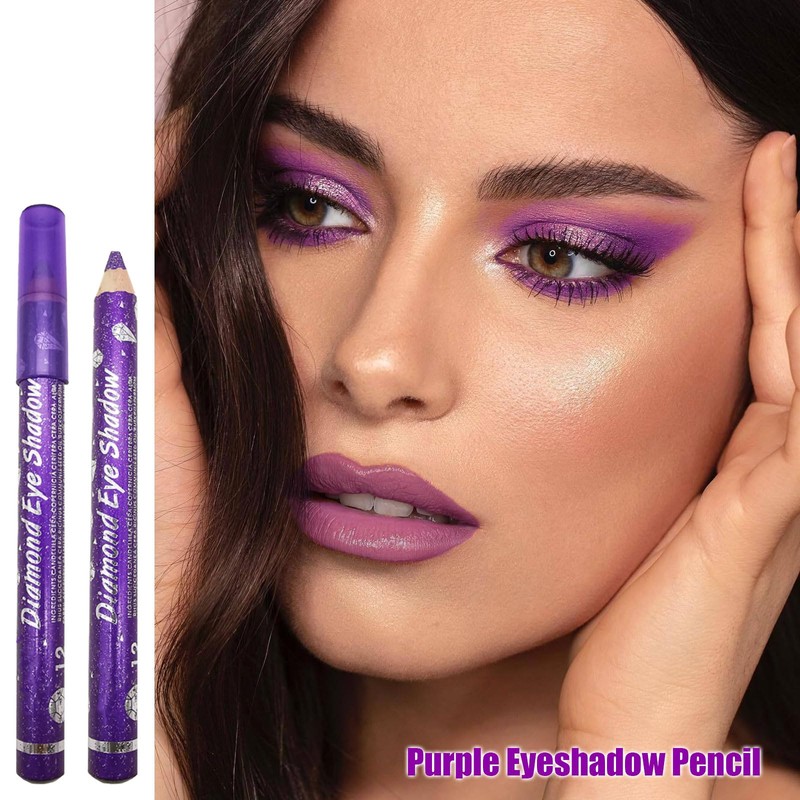 Purple Glitter Eyeshadow Stick, Pearl Cream Eye Shadow Pen Deep