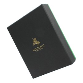 VISCONTI Torino Collection Atlantis Vegetable Tanned Leather Bi-Fold Wallet RFID Blocking TR35 Black/Green Hues