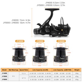 9+1BB Speed Ratio Fishing Reel with Dual Brake System Smooth Spinning Reel with Dual Spool Interchangeable Handle Fishing Tackle