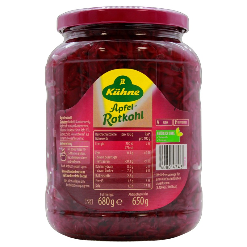 Kühne Apple Red Cabbage, Pack of 6 (6 x 650