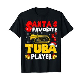 Santa's Favorite Tuba Player Xmas Santa Musical Instrument T-Shirt