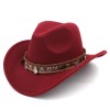 Syrios Gifts Maroon, Red Western Cowgirl Cowboy Hat Men Women