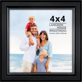 Langdon House 4x4 Black Picture Frame - Distinguished Edging for Classic Style - Richland Collection