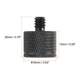 sourcing map 2 Pack Microphone Stand Adapter M4 Female to 1/4 Male Camera Screw Black
