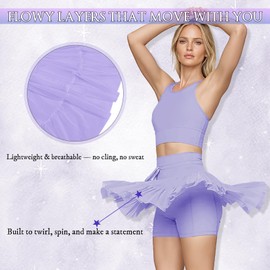 Women's Athletic Pleated Skort with Pockets - High Waisted Tennis Skirt with Built-in Shorts for Golf, Running & Casual Wear(US, Alpha, Small, Regular, Regular, Purple)