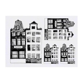 4 x 'Amsterdam Buildings' Temporary Tattoos - Water Resistant, Skin-Safe, Non-Toxic Transfers, Mixed Sizes (TO00002789)