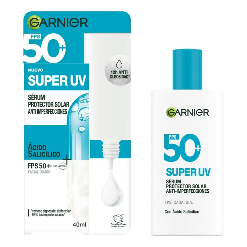 Protector Solar Garnier Superuv Acido Salicilico Fps50 40ml