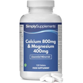 High Potency Calcium 800mg & Magnesium 400mg | Vegan & Vegetarian Friendly | Supports Bone Health & Muscle Function | 120 Tablets (2-Month Supply) | Made in the UK