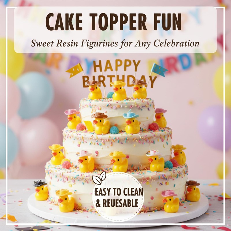 48pc Cowboy Ducks Mini 12 Styles Western Mini Resin Ducks