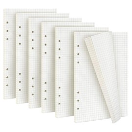 6 Pack A5 Refill Paper 6 Holes Paper Squared 270 Sheets / 540 Pages Grid Paper A5 Refill Paper Refill Inserts Note Paper for Ring Binder Inserts Refillable A5 Notebook