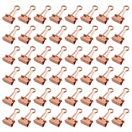 LELE LIFE Same Size Rose Gold Binder Clips, 48Pack Medium Paper Clamps, Rust-Proof File Paper Money Clamps, Binder Paper Clips for Office Home School, 0.98in 25mm