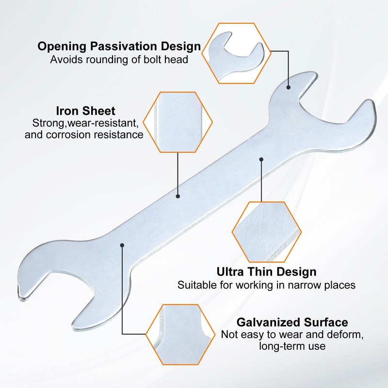sourcing map 5pcs Double Open End Thin Wrenches 13mm x