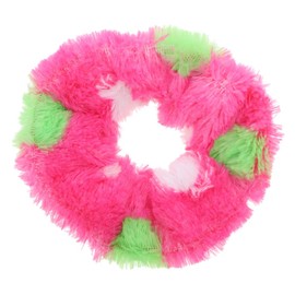 Multi Colored Fur Scrunchy Hair Tie-Hot Pink