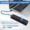 Hub USB 3.0 Splitter,7 Puertos Multi USB 3.0 Hub Splitter