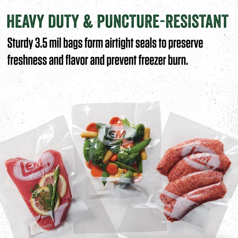 LEM Products MaxVac Quart Vacuum Sealer Bags, 8 x 12