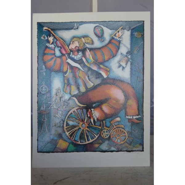 Michael Kachan Delicate Balance serigraph - Size: 17"L x 20"W