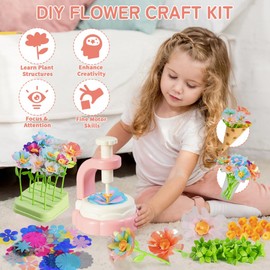 Fabric Flower Bouquets Toys, Craft Kits Toys for Kids, DIY Flower Market Toy, Build Flowers Bouquet, Arts & Crafts for 4 5 6 7 8 Year Toddler Girl, Creative Play Preschool Education Activity Gifts