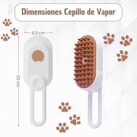 Dampfbürste für Katzen, Hundebürste, 3-in-1 Dampfbürste für Katzen, Katzenkamm, Hundekamm, Kamm zum Entfernen von Tierhaaren (weiß)