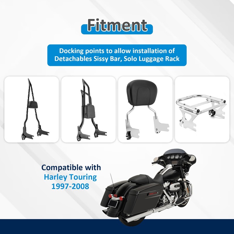 Wsays Sissy Bar Docking Hardware Kit Luggage Rack Tour Pack