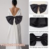 NICENEEDED Big Satin Wedding Bow Back Strap, Detachable Removable Homecoming
