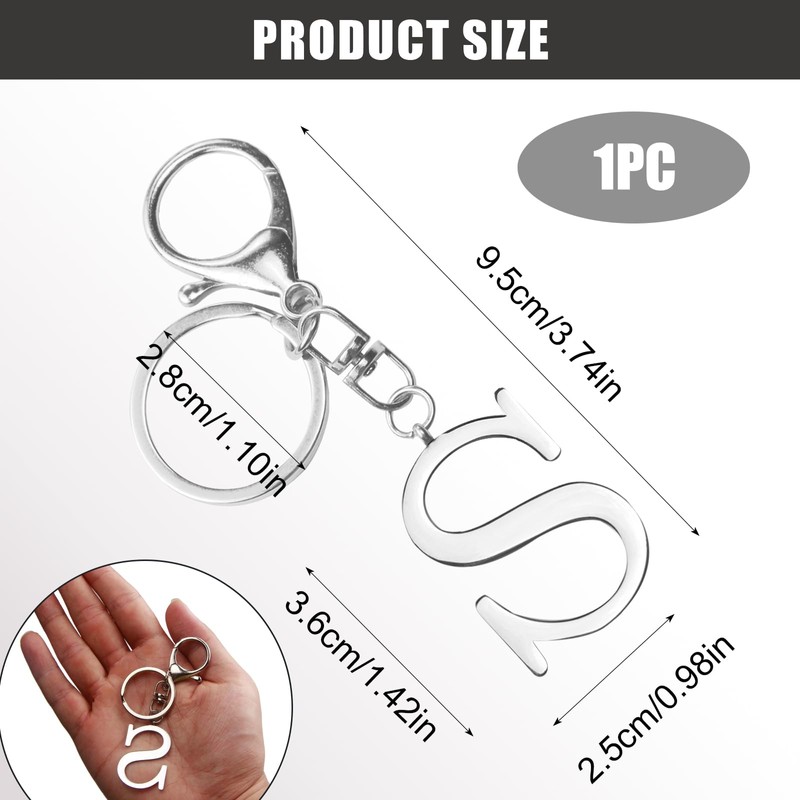ORUZA Letter Keyring Alphabet Initial Keychain, Metal Letter Key Ring