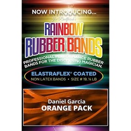 Joe Rindfleisch's Rainbow Rubber Bands (Daniel Garcia - Orange Pack) by Joe Rindfleisch, Magic Trick, No Skill Required, Street Magic