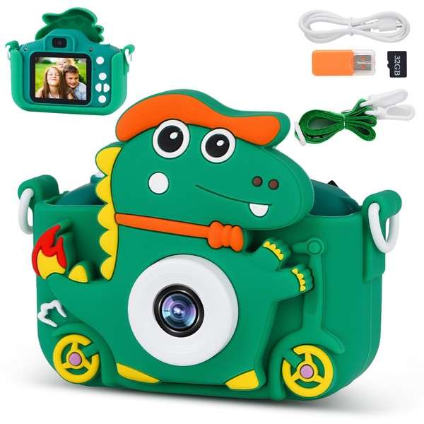 PHNIXGAM Dinosaur Kids Digital Camera, Digital Camera for Toddler Boys