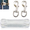 Huouo 50 FT Flagpole Halyard Rope + 2 Pcs 3.5"