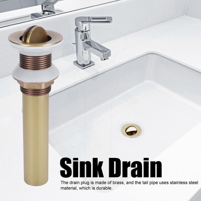 Sink Drain NonOverflow AntiClog Bathroom Wash Basin Drainer Stopper Accessory