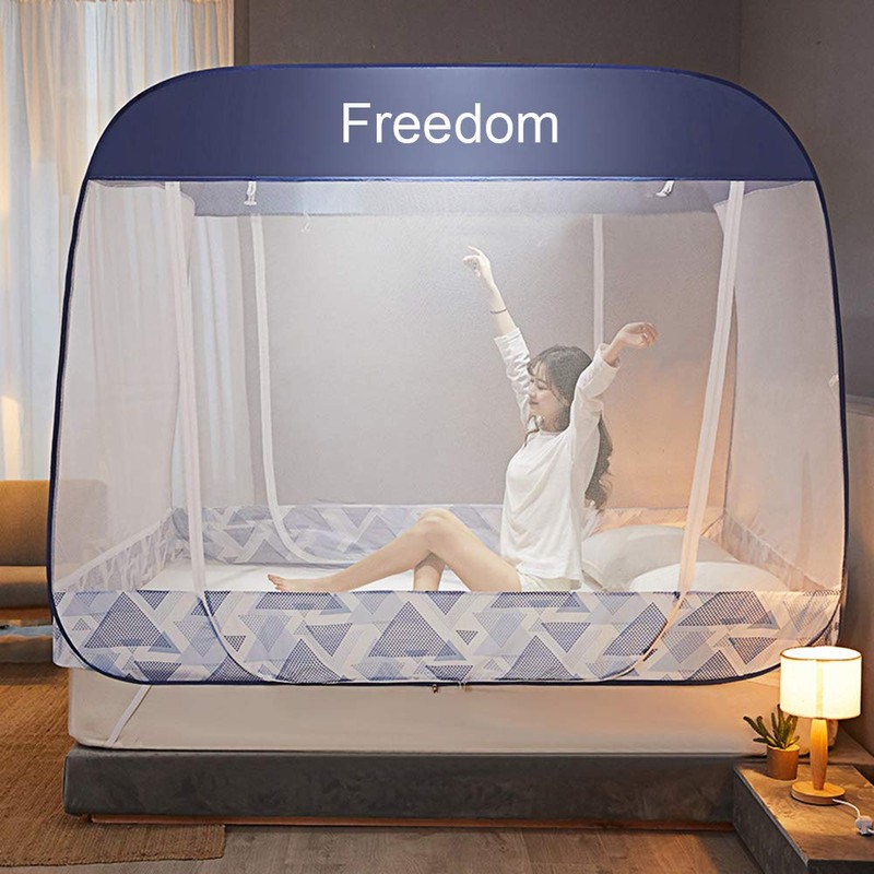 QCM Pop-Up Mosquito Net Tent Canopy for Beds, Self-Standing Tent