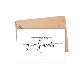 GreenStar Gifts Thank You For Being Our Grandparents Card - Grandparents Thank You Card - Bridal Party Wedding Card - Grandparents Appreciation Card - Funny Wedding Party Card