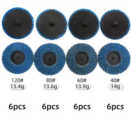 ANBOO Sanding Discs Set of 24 Grit 40/60/80/120, 2 Inches/50 mm Flap Discs Zirconia Corundum Grinding Disc for Metal Wood Steel Serrated Disc Cutting Angle Grinder 2 Inch Tray + 1 Round Bar